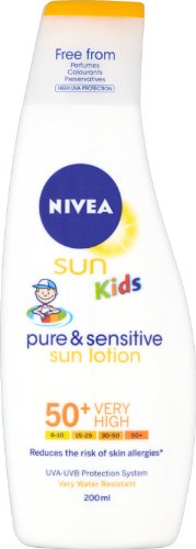 Nivea Sun Kids Pure and Sensitive Sun Lotion, SPF 50+ - 200 ml