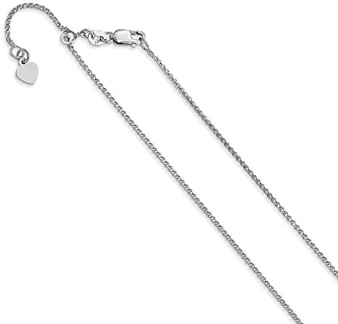 14k White Gold 1.2 Mm Adjustable Loose Link Rope Chain Necklace 22 Inch Pendant Charm Fine Jewellery For Women Gifts For Her