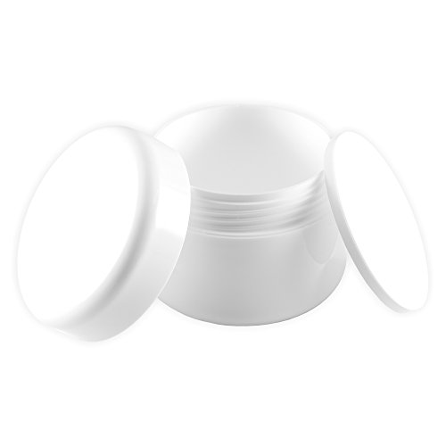 5er Set Leerdose Geltiegel weiss – 50ml Leertiegel Doppelwandig mit Abdichtscheibe und Schraubverschluss – Lebensmittelgerecht - 3