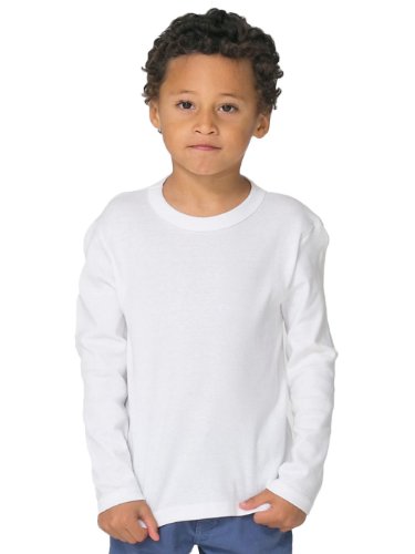 American Apparel Kids Rib Long Sleeve T-Shirt - White / 6 Years