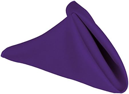 Lanns Linens - 1 Dozen 17 in. Cloth Dinner Napkins w/Hemmed Edges - Purple