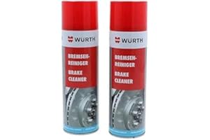 BRAKE CLEANER AEROSOL 500ML Würth Limpiador de Frenos - Pack de 2 Unidades, Fórmula de Alta Eficiencia, Secado Rápido y Sin Residuos para el Mantenimiento Automotriz