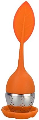 LOOKOUT Premium Sweet Leaf Tea Infuser with Silicone Handle and Stainless Steel Ball Strainer Orange