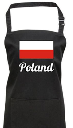 ShirtInStyle Kochschürze Latzschürze POLAND Polen Länderschürze, Farbe Schwarz