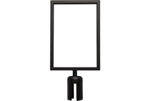 Flexibarrier Pizarra Informativa A4/A3 Horizontal para Postes con Correas (Negro, A4 Vertical)