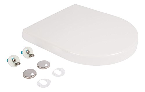 WC-Sitz Deluxe weiß | Toilettensitz | WC-Brille aus Duroplast-Kunststoff | Soft-Close-Absenkautomatik | Edelstahl-Scharnier | Top-Fix | Take-Off | Klodeckel | Toiletten-Deckel - 2