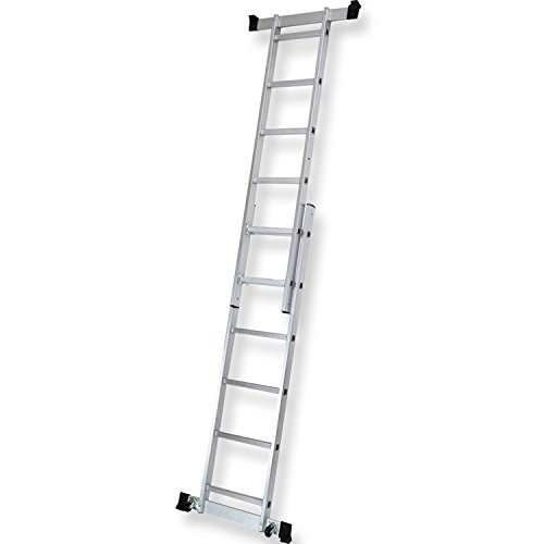 Masko® Baugerüst Alugerüst Gerüst ✓ Alu ✓ Leiter ✓ Arbeitsgerüst ✓ Arbeitsbühne | bis 150 KG belastbar | Anti-Rutsch beschichtet | GS geprüft (EN 131) - 5