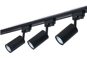 LUMENTEC SET 12W LED Schiene 1-Phasen mit 3x GU10 Strahler, LED Spot, Seilleuchte Schienensystem GU10 Strahler, ZX (1m 3set, Schwarz)