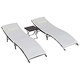 ✅Praktisches Set: Unser dreiteiliges Gartenmöbel-Set bestehend aus zwei Sonnenliegen und einem Beistelltisch bietet bequemen Platz zur Entspannung für zwei Personen.