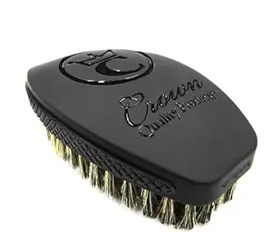 Crown Quality Products 360 Sport Wave Caesar 2.0 Boar Bristle Hairbrush, Medium, Triple Black - Non-Slip Grip, Waterproof Design