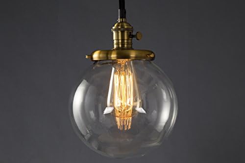 Modern Industrial Metal Glass Loft Pendant Lamp Retro Ceiling Light Vintage Lamp (Brass)