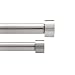 Produktbild Umbra Cappa Doppel-Gardinenstange – Moderne Telekop-Vorhangstange, Ausziehbar von 183 – 366 cm, Set beinhaltet 2 Gardinenstangen, Wandhalter, Befestigungsmaterial und Endstücke, Metall / Gebürstetes Nickel