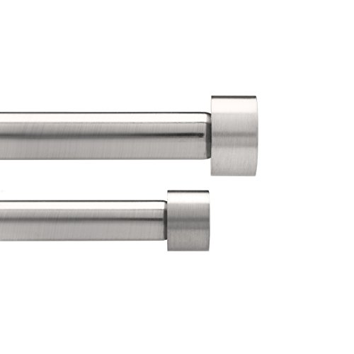 Umbra 245967-410 CAPPA Doppel-Gardinenstange DB 1,9 cm, 182,6 - 365,7 cm, nickel