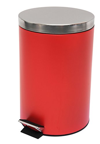 MSV 100215 Abfalleimer Edelstahl/Polypropylen rot 12 L