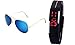 Sheomy Combo of Golden Blue Aviator Sunglass and a LED Digital Black dial Watch with Magnet Lock (LED-009) RS.249.00