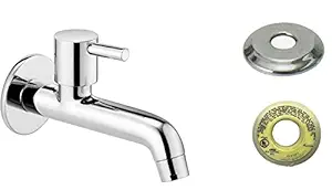 Jagger Corsa Turbo Brass Long Body Bathroom tap and Kitchen taps with Foam Flow Chrome Finish and Quarter Turn Fitting (Wall Flange and Teflon Tape)