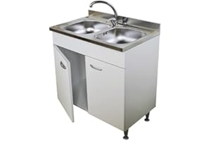 Arredobagno e Cucine Mobile Cucina 2 sportelli con lavello Inox 90, 2 vasche componibile sottolavello