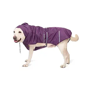 PetWale Reflective Raincoat - Purple (Size: Large)
