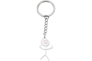 EUEAVAN Personalizado divertido Doodle llavero Smiley cara dedo medio fresco divertido creativo único hecho a mano adolescente niña niño