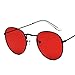 Produktbild Sonnenbrille Frauen/Männer Markendesigner Brille Dame Runde Luxus Retro Sonnenbrille Vintage Spiegel Oculos De Sol Gafas (Color : Red)