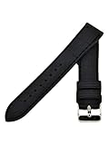 Silikon Taucher Uhrenarmband 22mm Kroko Optik Schwarz mit Schwarzer Naht Diver Strap
