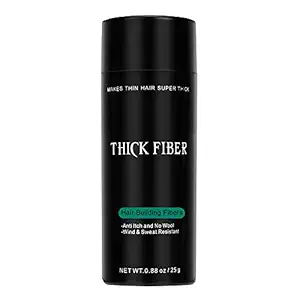 THICK FIBER Hair Building Fibers (Black) 25gm - Hair Fibers For Thin & Fine Hair -Hair Thickening Fibers for Men & Women