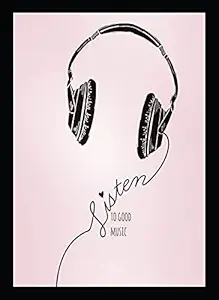 BIRDS MIND Synthetic Wood Wall Hanging Music Quotes Photo Framed Poster Living Room Home D?cor Boys Girls Room Wall Frames L x H 9.5 Inches x 13 Inches