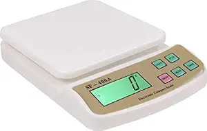 ZELENOR Electronic Kitchen Digital Weighing Scale 10 Kg with Batteries(SF - 400A) White