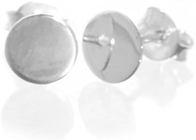 Minimalist Sterling Silver Jewellery: Small 6mm Flat Circle Stud Earrings (E707)