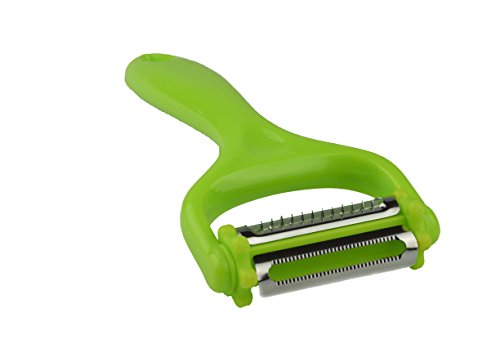 Premium Gemüseschäler | 3 in 1 | Obstschäler | Universalschäler | Julienneschneider | Pendelschäler | Sparschäler | Schälmesser | für Kartoffeln, Karotten, Äpfel, Zucchini, Spargel, uwm – spezialgehärtete Klingen | ultra-scharf | einfach zu reinigen - 4