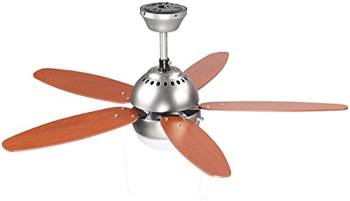 Sichler Haushaltsgeräte Deckenventilator VT-597 mit Holzflügeln und Beleuchtung, Ø 92 cm - 3