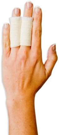 Double Finger Stall - Pull On Cotton Elastic Bandage Protection - Small Adult by Pro Medics