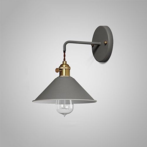 HDOH Country Wall Lamp Metal Pressure Cast Iron Wall Sconce Knob Switch Spray Paint Matte Finish (Color : Grey)