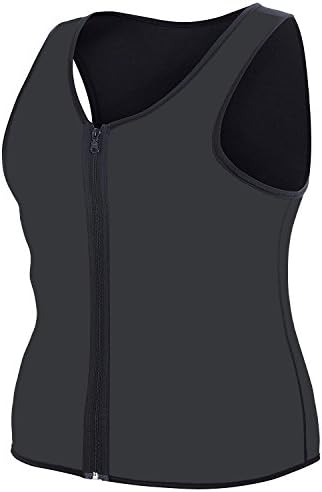 Men's Slimming Neoprene Hot Sweat Vest Sauna Suit Body Shaper for Weight Loss Tummy Mens Workout Tank Shirt Waist Shapers for Lost Weight, Muscle Building, Cardio Endurance and Core Strength (Gray-Black-02, L)