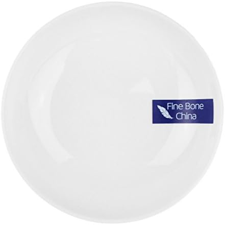 WINCANG 4" Fine Bone China Soup Plate, Set of 6 - White (4'', White)