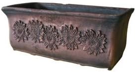 Pack of 4 Polythene Shockproof Wood Flower Rrectangular Small Pot Planika S Garden