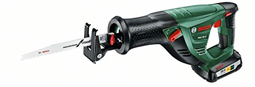 Bosch Sierra de sable a batería PSA 18 LI en caja de cartón (1 batería, cargador, hoja de sable, Sistema 18 V, 2,5 Ah)