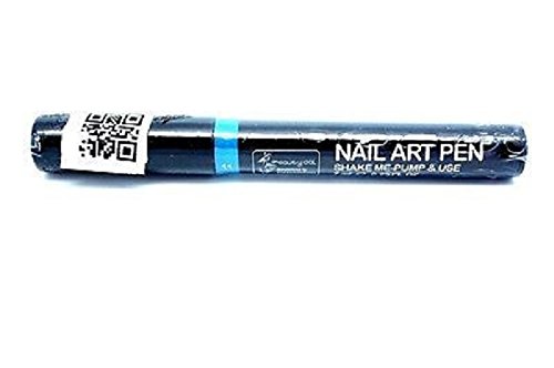 Eline New Design Nail Art Pen - Shake, Pump + Create Water Base Gel, DIY Professional Polish Decorating, Painting, 16 Colors to Choose: Black, White + 14 (Sky blue-11)