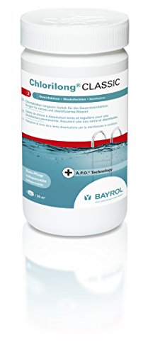 BAYROL Chlorilong CLASSIC - Pool Desinfektion - Chlortabletten 250g, sehr hoher Aktivchlor Gehalt, langsam löslich - 1,25 kg