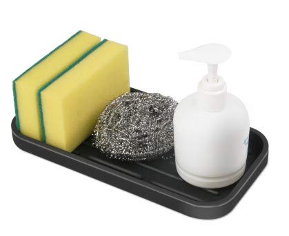 MG Power Organizador de Fregadero, Soporte de Almacenamiento de Cocina, Porta Esponja multifunción Alfombrilla de Silicona para Plancha del Pelo o tenacillas y Organizador de baño