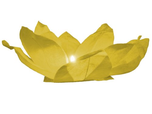 Night Sky Lanterns Lanterna galleggiante acqua fior di loto, tè luci giallo