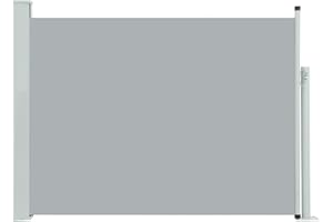 vidaXL Seitenmarkise Ausziehbar Sonnenschutz Sichtschutz Windschutz Seitenrollo Markise Seitenwandmarkise Balkon Garten Terrasse 100x500cm Grau