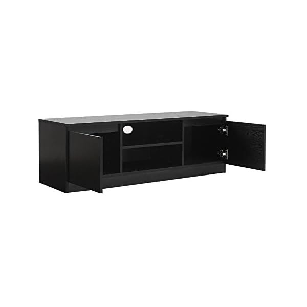 TV Cabinet, HST Mall Modern TV Unit 120cm TV Cabinet Stand Black Matt Home Office Furniture - Image 8