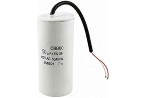 YUTOKEER CBB60 Motor Capacitor with Wire Lead 50Uf 450Vac Frequency 50/60Hz White Capacitor