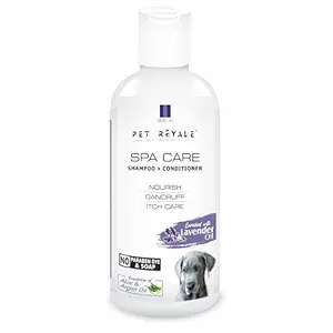 Pet Royale Dog Shampoo for Pet & Dog Dandruff & Itch with Conditioner - Dog Lavender Shampoo - Skin moisturization, Coat Conditioning & Natural Deodorization - Spa Care Lavender 300ml