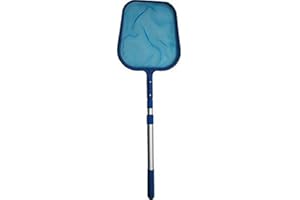 well2wellness Poolkescher mit 3-TLG. Teleskopstange, bis 1,50m, Laubkescher, Stabiler Kunststoffrahmen, Robust, Reißfestes Netz, Gegen sämtliche Verschmutzungen im Pool