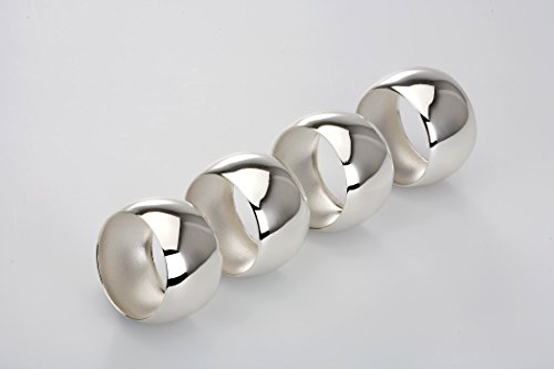 examen 4 ronds de serviette - Lisse - Plaqué Argent et ternissement - DEUTSCHE manufactur