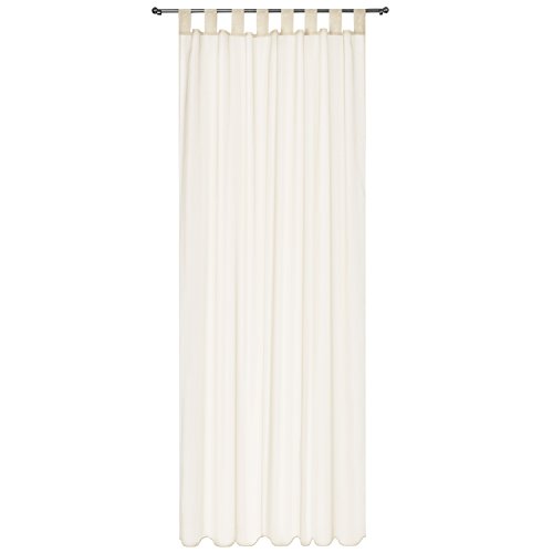 Beautissu® Transparenter Schlaufen-Vorhang Amelie – 140×245 cm Creme (Beige) – Voile Dekoschal Gardine Schlaufenschal - 4