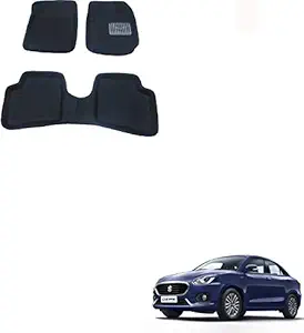 Kozdiko Car 3D Mats Foot Mat Black Color Set of 3 Pcs for Maruti Suzuki Swift Dzire 2017