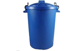 KETOPLASTICS Keto Plastics BLUE OUTDOOR PLASTIC WASTE BIN, TRASH CAN, RUBBISH, HEAVY DUTY COLOURED DUSTBIN 85L